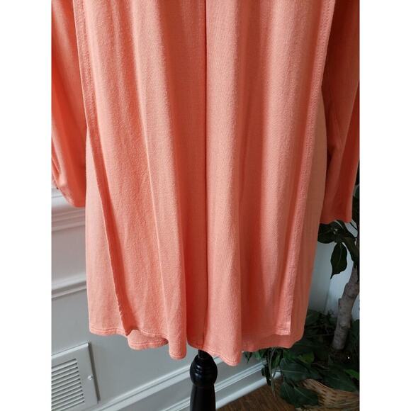 New Directions Women's Orange Floral Rayon V-Neck Long Sleeve Top Blouse Large - Picture 10 of 11